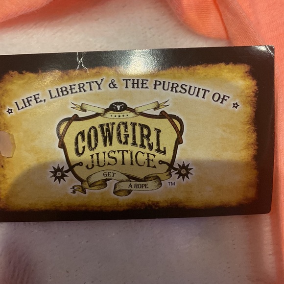 CUTE NWT Size M “My Boots Made Me Do It” Long Sleeve Shirt Cow Girl Justice - Picture 4 of 6